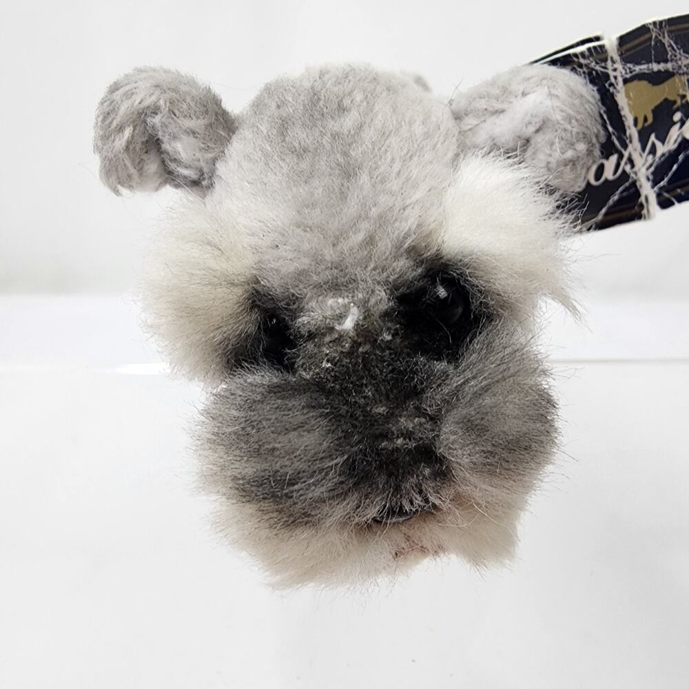 Aurora Plush Gray White Schnauzer Scottish Terrier Mini 3" x 4.5" Rare HTF